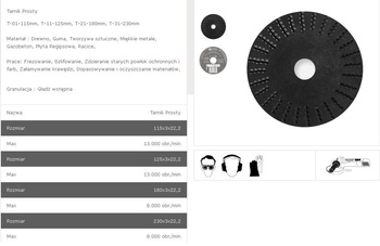 TARNIK PROSTY NA SZLIFIERKĘ KĄTOWĄ T11 125x22,2