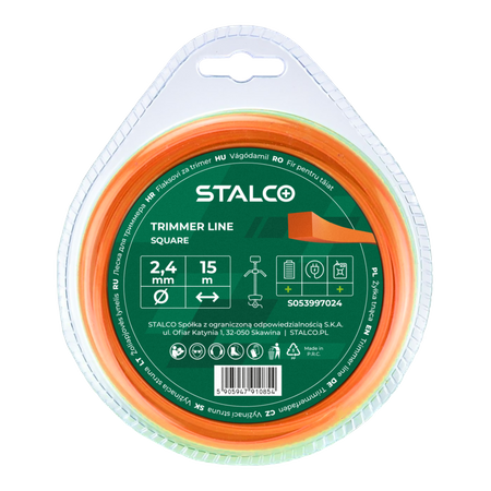 STALCO ŻYŁKA TNĄCA KWADRATOWA SQUARE 3,0mm 56m S053997036