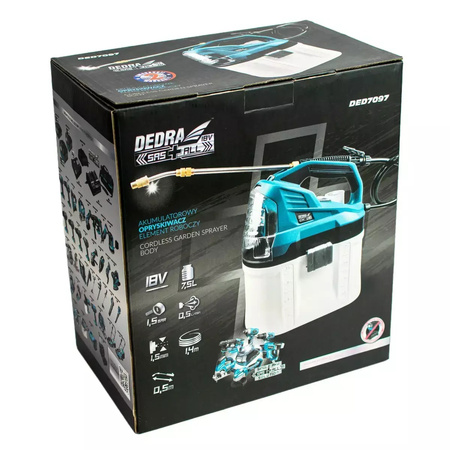 DEDRA OPRYSKIWACZ OGRODOWY 18V 7,5L SAS+ALL DED7097