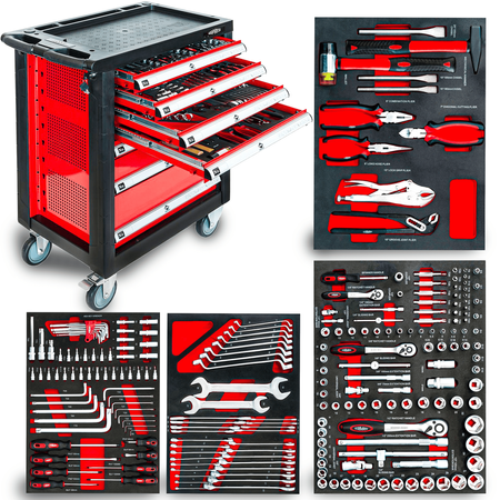 Airpress wózek narzędziowy 7 szuflad z wyposażeniem 217 elementów 791560