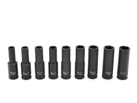 Geko Zestaw nasadek udarowych długich 1/2" 10-32mm 16 sztuk