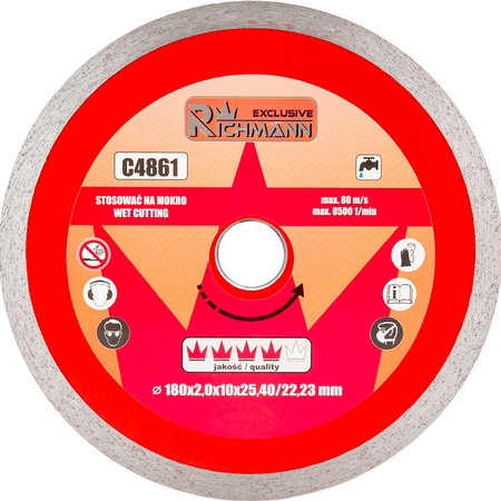 Richmann tarcza diamentowa pełna cienka 180x2x25,4/22,23MM