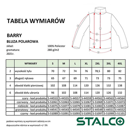 Stalco bluza Polar roboczy męski BARRY czerwony