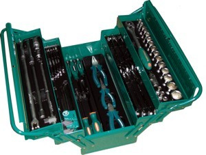 JONNESWAY SKRZYNKA NARZĘDZIOWA METAL 62 NARZĘDZIA C-3DH262