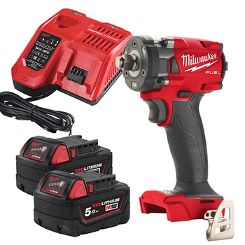 Zestaw Milwaukee Klucz udarowy 339Nm M18FIW2F12 + ładowarka + 2x akumulator 5ah