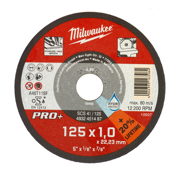 MILWAUKEE TARCZA DO METALU PRO+ 125X1