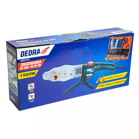 DEDRA ZGRZEWARKA DO RUR PCV 1500W + AKCESORIA + WALIZKA DED7514