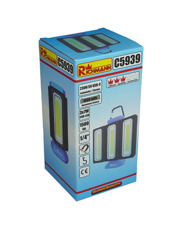 Richmann lampa halogenowa akumulatorowa 3x7W LED 1500lm C5939