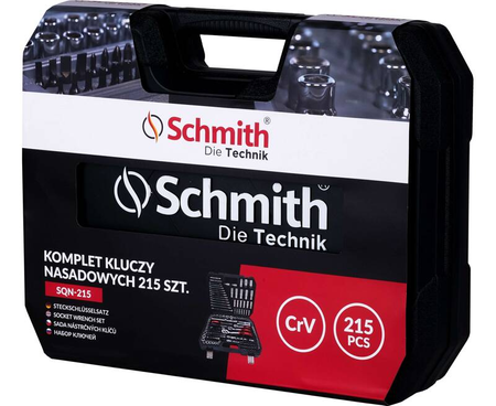 Schmith komplet kluczy nasadowych 215 elementów SQN-215