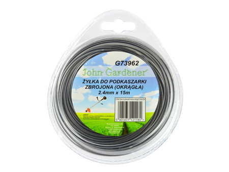 GEKO ŻYŁKA PODKASZARKI ZBROJONA OKRĄGŁA 2,4MMX15M