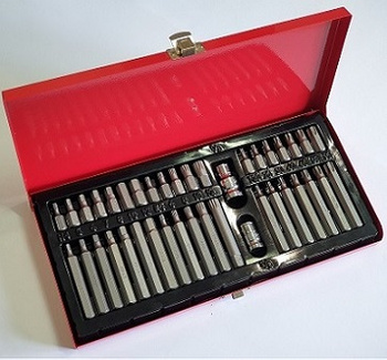 GROSLEY ZESTAW 40 CZĘŚCIOWY BITÓW HEX TORX SPLINE