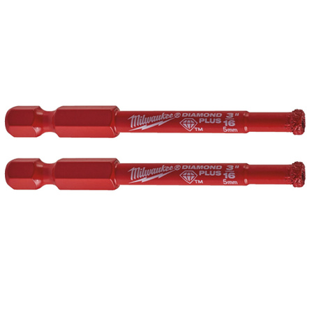 Milwaukee wiertło 1/4" do wiercenia na mokro Diamond Max 5mm 2 sztuki 4932479231