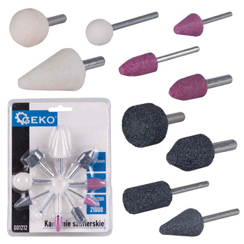 GEKO ZESTAW KAMIENI SZLIFIERSKICH 3mm 6mm 10EL. G01212