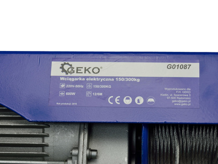 Geko wyciągarka elektryczna 150/300kg G01087