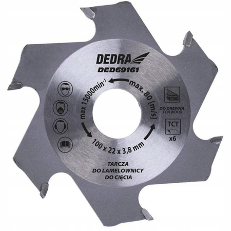 DEDRA TARCZA DO LAMELOWNICY 100x22mm 6 ZĘBÓW DED69161