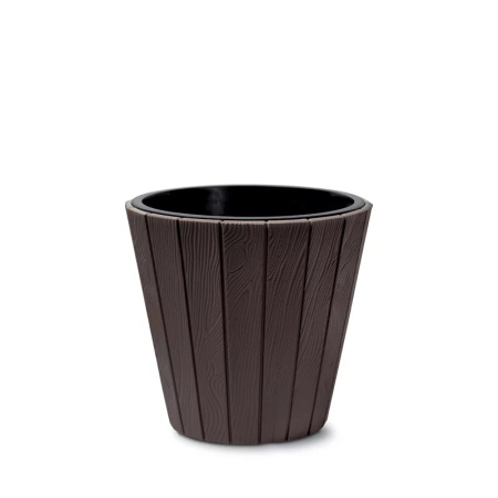 PROSPERPLAST Doniczka WOODE - brąz DBWO490-R222