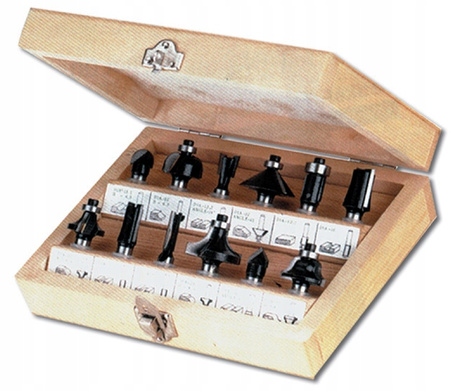 Jobi Frezy do drewna 12 sztuk trzpień 8mm 11137