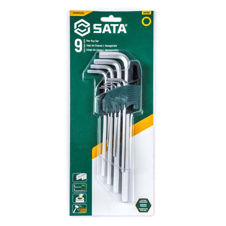 Sata zestaw 9 kluczy trzpieniowych "L" 6-kąt extra długie
