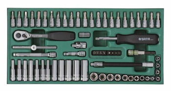 Sata zestaw 66 kluczy nasadowych 1/4"