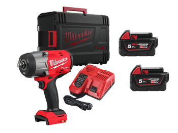 Zestaw Milwaukee klucz udarowy M18 FHIW2F12-502X 2x Akumulator 5aH Szybka Ładowarka + Walizka