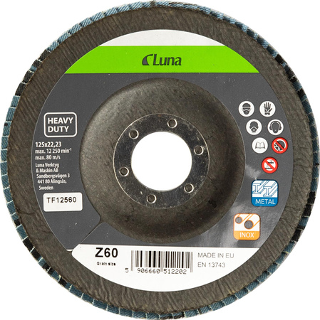 LUNA ŚCIERNICA LISTKOWA LAMELKA 125mm P60 TF12560