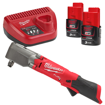 Zestaw Milwaukee klucz udarowy akumulatorowy M12 FRAIWF 1/2" 12V 300nm + ładowarka + 2x akumulator 3ah