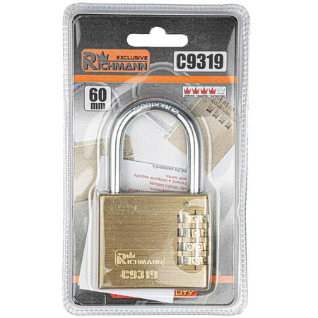 Richmann kłódka na szyfr złota 60mm C9319