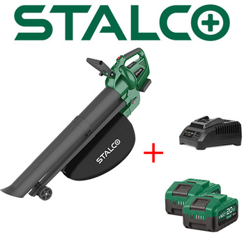 Odkurzacz i dmuchawa akumulatorowa 2w1 Stalco Zestaw S-VOLT BVS40-720BL 20V + 2 Akumulatory 4ah + ładowarka