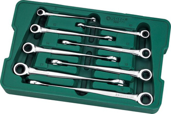 Sata zestaw 8 kluczy płasko-oczkowych z grzechotką XL X-Beam