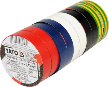 YATO TAŚMA IZOLACYJNA 12mmx10m MIX