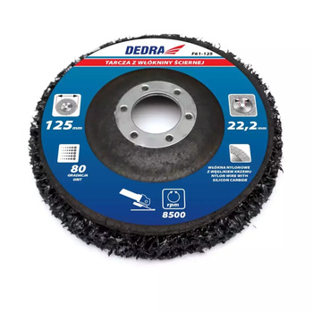 DEDRA TARCZA Z WŁÓKNINY ŚCIERNEJ 125MM ŚR.OTWORU 2