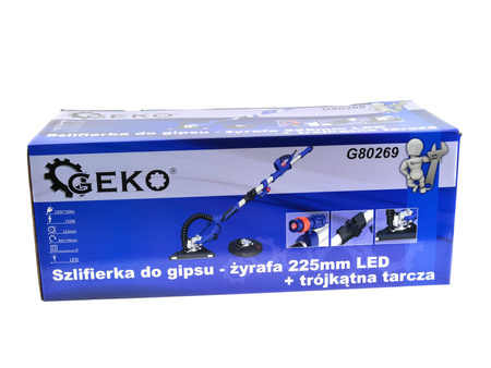 Geko szlifierka do gipsu Żyrafa  225mm LED+ tarcza trójkątna