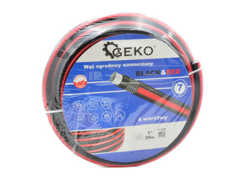 Geko wąż wzmacniany ogrodowy Black&Red 1" 20m