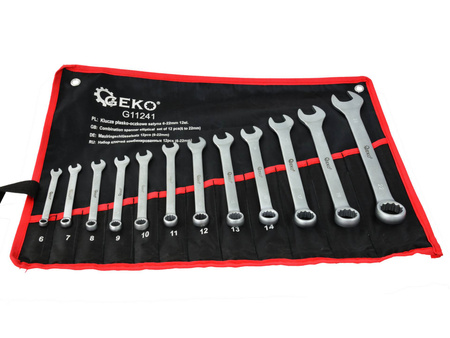 GEKO KLUCZE PŁASKO-OCZKOWE ZESTAW SATYNA 6-22MM G11241