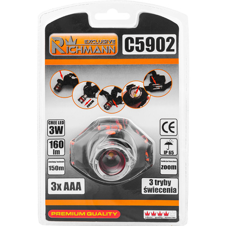RICHMANN LATARKA NA GŁOWĘ LED 3W C5902