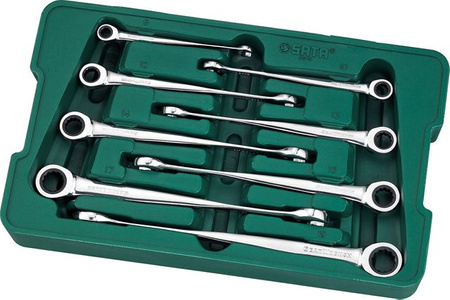Sata zestaw 8 kluczy płasko-oczkowych z grzechotką XL X-Beam