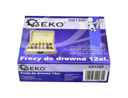 Geko frezy kształtowe do drewna 12 elementów 8mm G01200