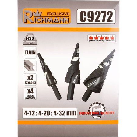 Richmann wiertła stopniowe spiralne do metalu 4-32 C9272