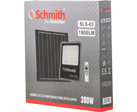Schmith lampa Led z panelem solarnym 300W SLS-03