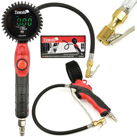 Profesjonalny pistolet do pompowania kół z cyfrowym manometrem LED 0-18bar T00241