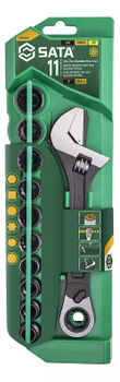 Sata klucz nastawny 8" z funkcją klucza do rur i grzechotką i nasadkami