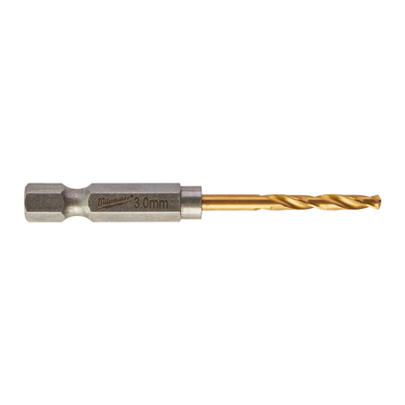 MILWAUKEE WIERTŁO DO METALU 3,0MM 10SZT. UDAROWE HSS TIN HEX