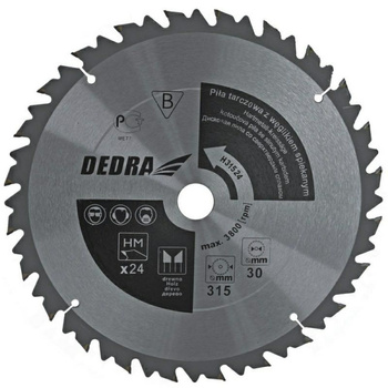 DEDRA PIŁA TARCZOWA DO DREWNA 315x30mm 24Z Z OGR.