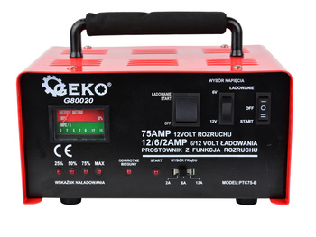 Geko prostownik z rozruchem 75A 6V/12V