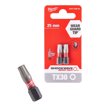 MILWAUKEE BIT SHOCKWAVE TX30 25MM BLISTER 2 SZTUKI