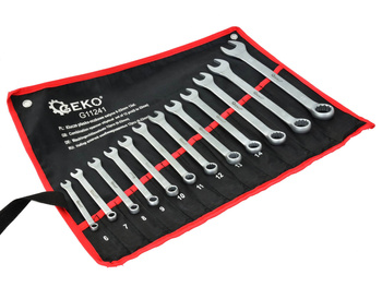 GEKO KLUCZE PŁASKO-OCZKOWE ZESTAW SATYNA 6-22MM G11241