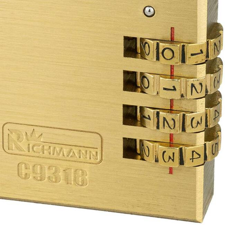 Richmann kłódka na szyfr złota 60mm C9319