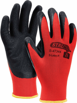 STALCO RĘKAWICE POLIESTROWE S-LATEX PREMIUM CZERWONE