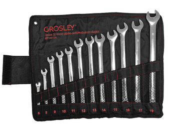 Zestaw 12 kluczy płasko-oczkowych ekstra długich, metrycznych GR50086