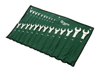 Sata klucze płasko-oczkowe zestaw 22 sztuki szaszetka płachta